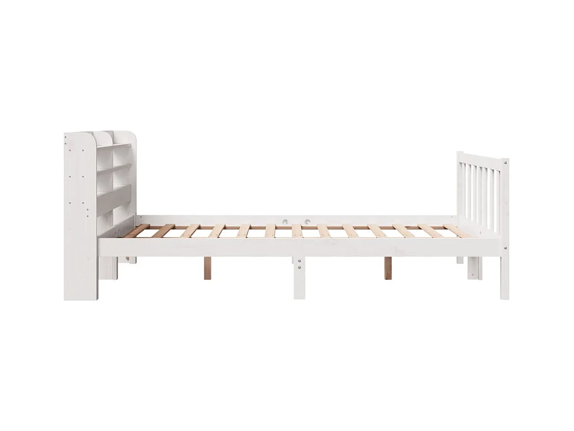 Bedframe zonder matras massief grenenhout wit 120x200 cm