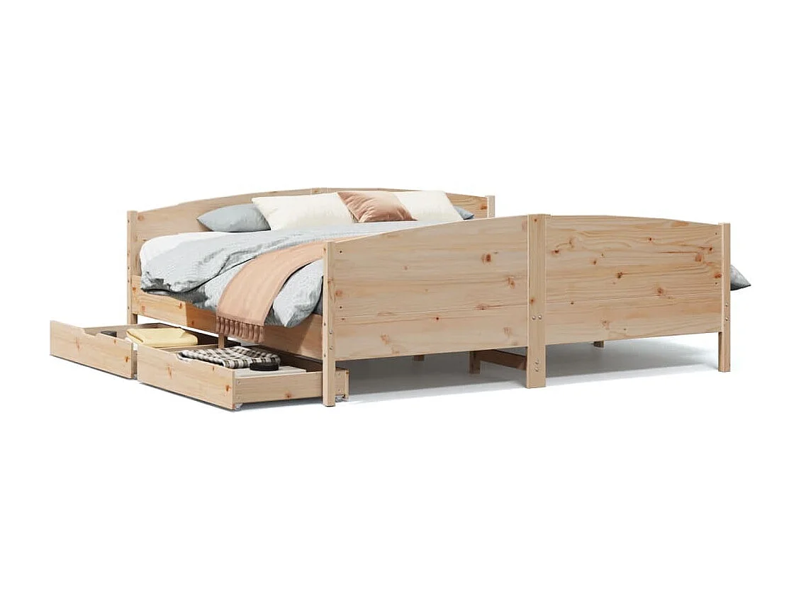 Cadre de lit sans matelas 180x200 cm bois massif de pin