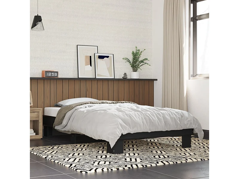 Giroletto Nero 75x190 cm in Legno Multistrato e Metallo