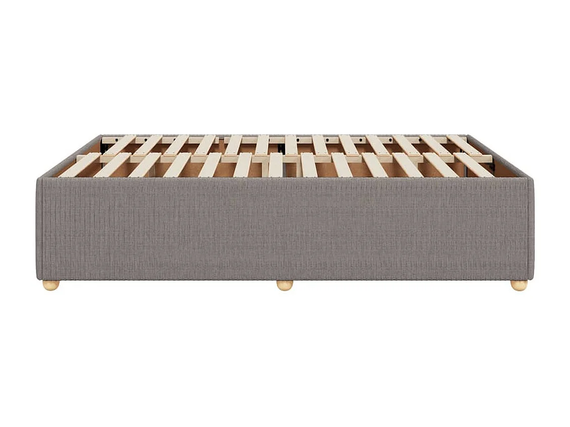 Cama sem colchão 140x200 cm tecido castanho-acinzentado