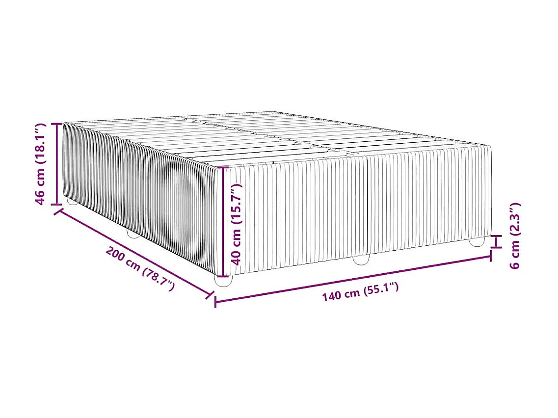 Cama sem colchão 140x200 cm tecido castanho-acinzentado