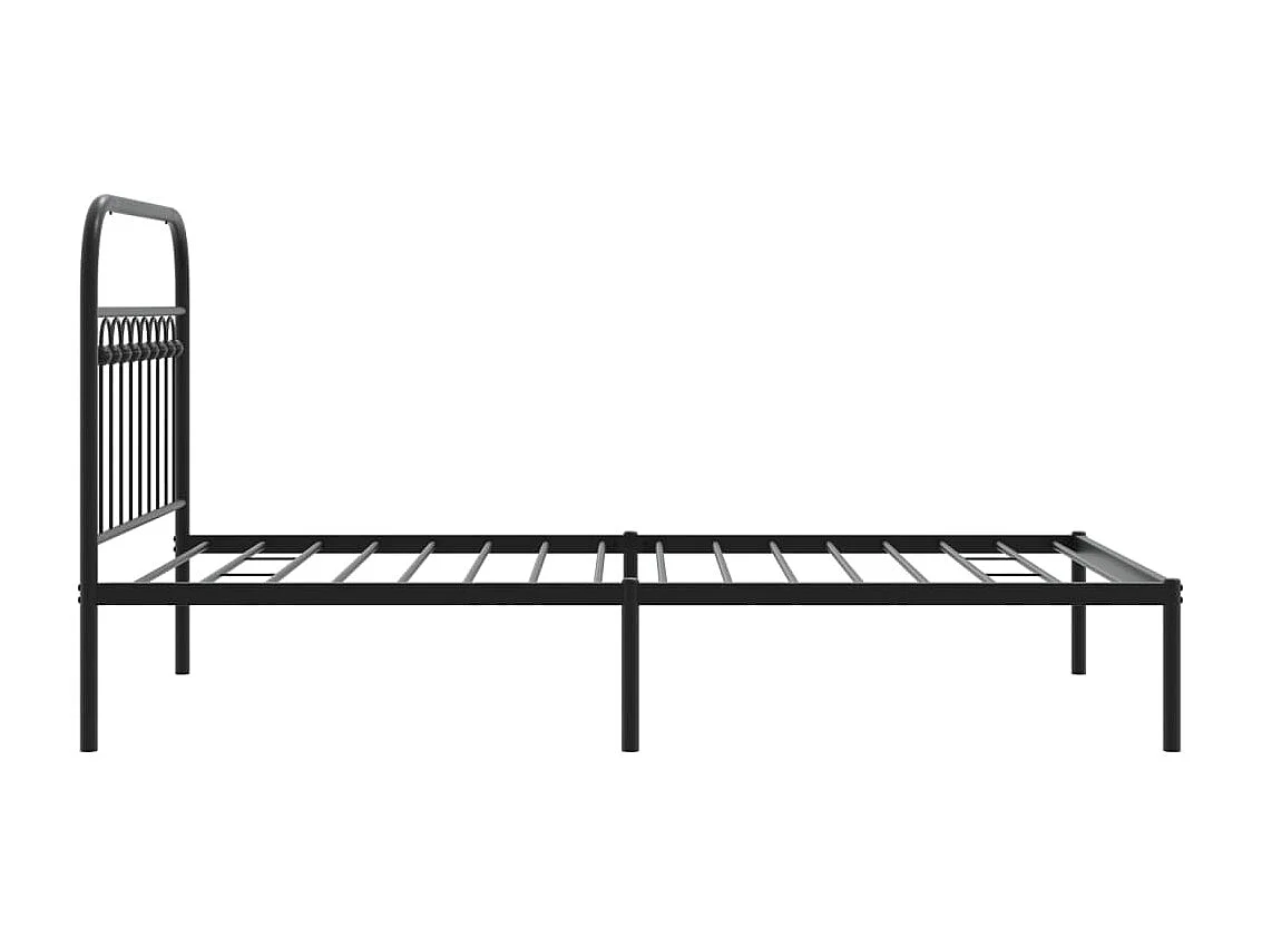 Bettgestell mit Kopfteil Metall Schwarz 100x200 cm
