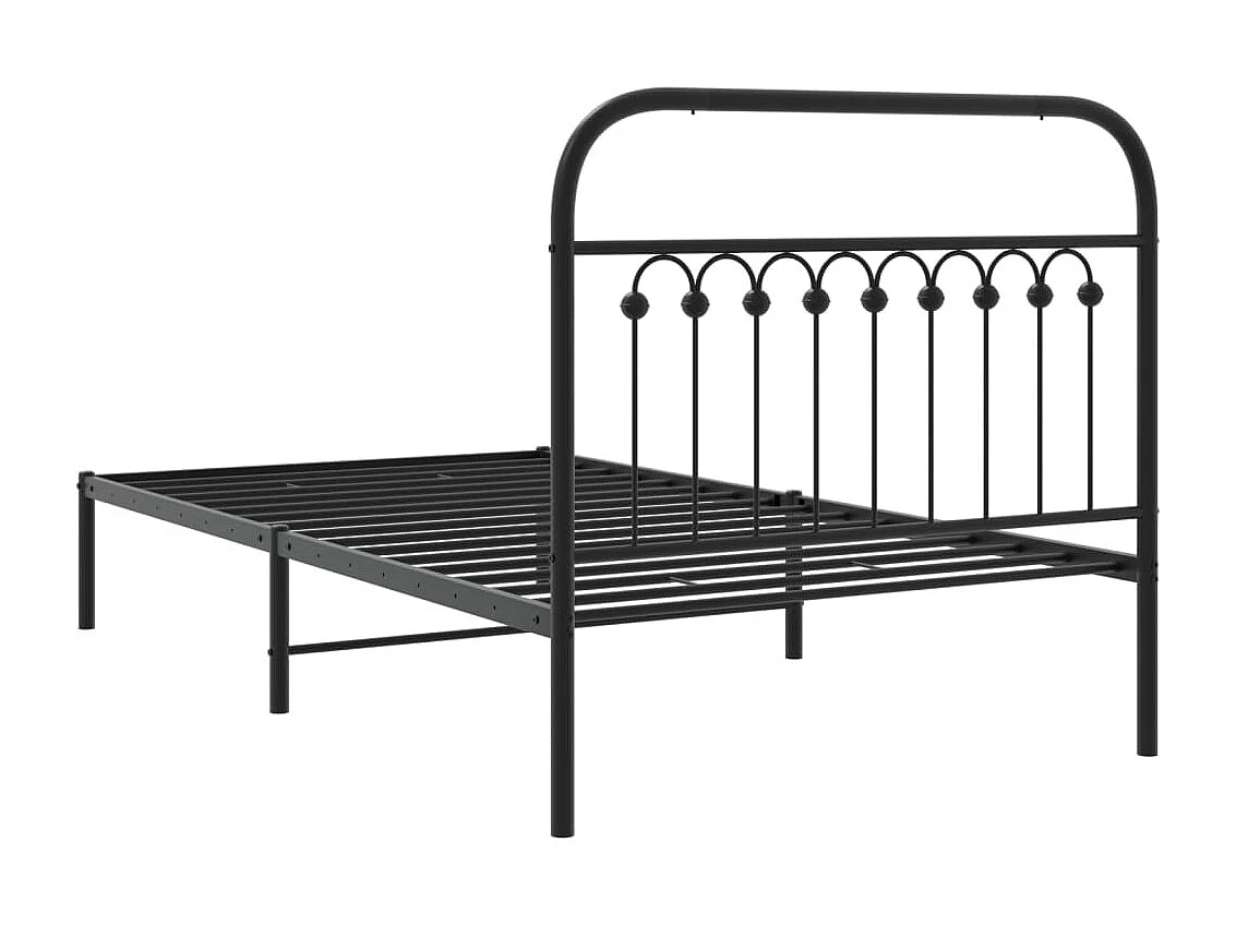 Bettgestell mit Kopfteil Metall Schwarz 100x200 cm
