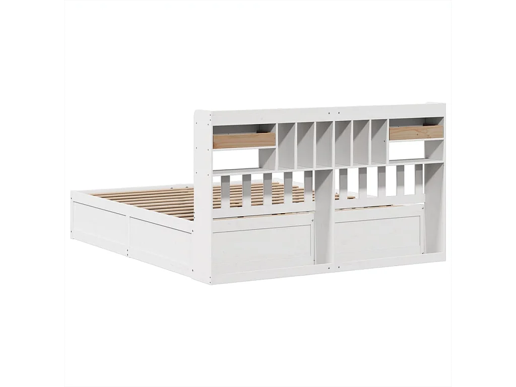 Cadre de lit sans matelas blanc 180x200 cm bois massif de pin