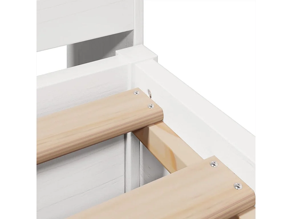 Cadre de lit sans matelas blanc 180x200 cm bois massif de pin