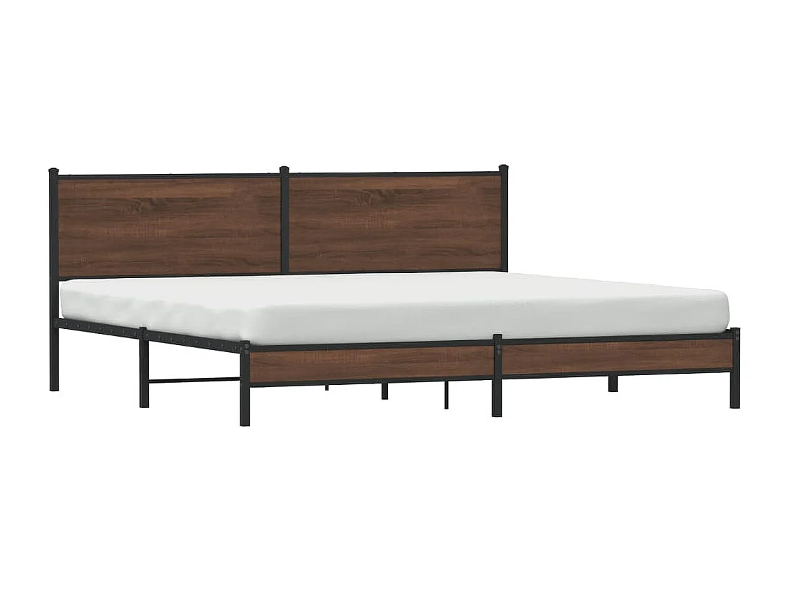 Cadre de lit en métal sans matelas chêne marron 200x200 cm
