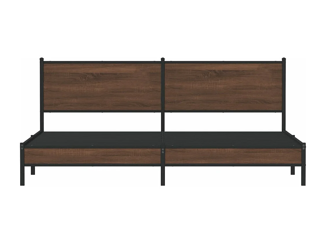 Cadre de lit en métal sans matelas chêne marron 200x200 cm