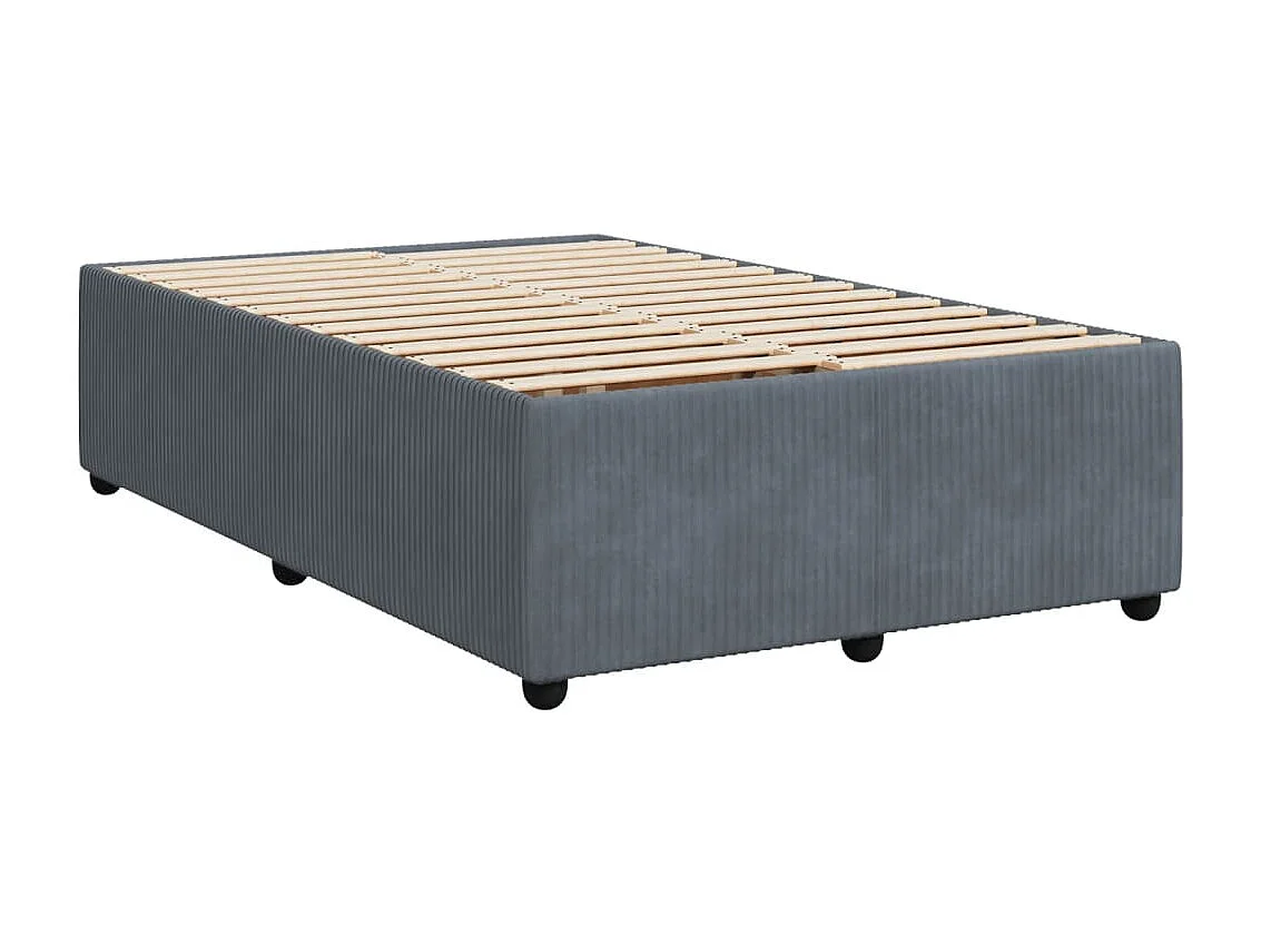 Cadre de lit sans matelas gris foncé 120x200 cm velours