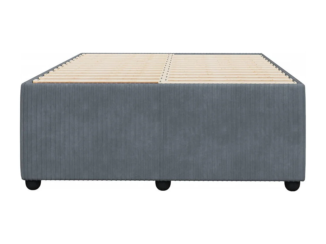 Cadre de lit sans matelas gris foncé 120x200 cm velours