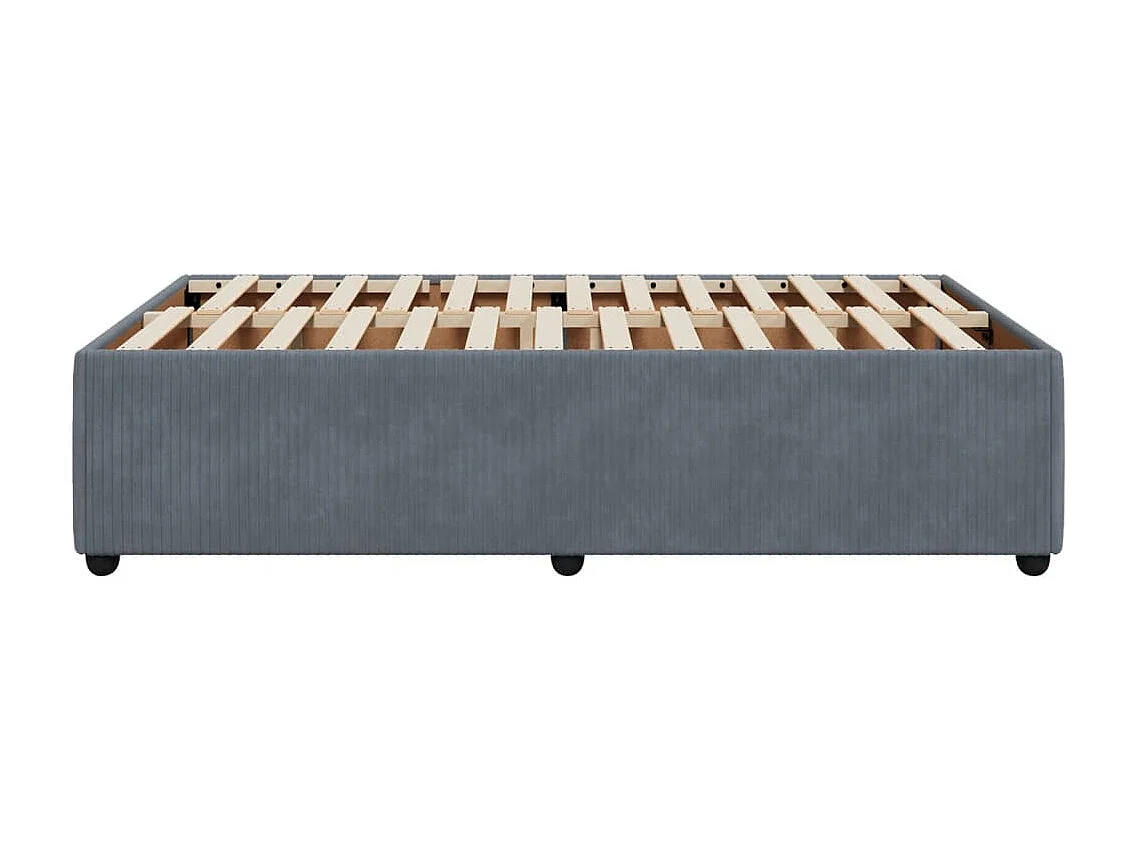 Cadre de lit sans matelas gris foncé 120x200 cm velours