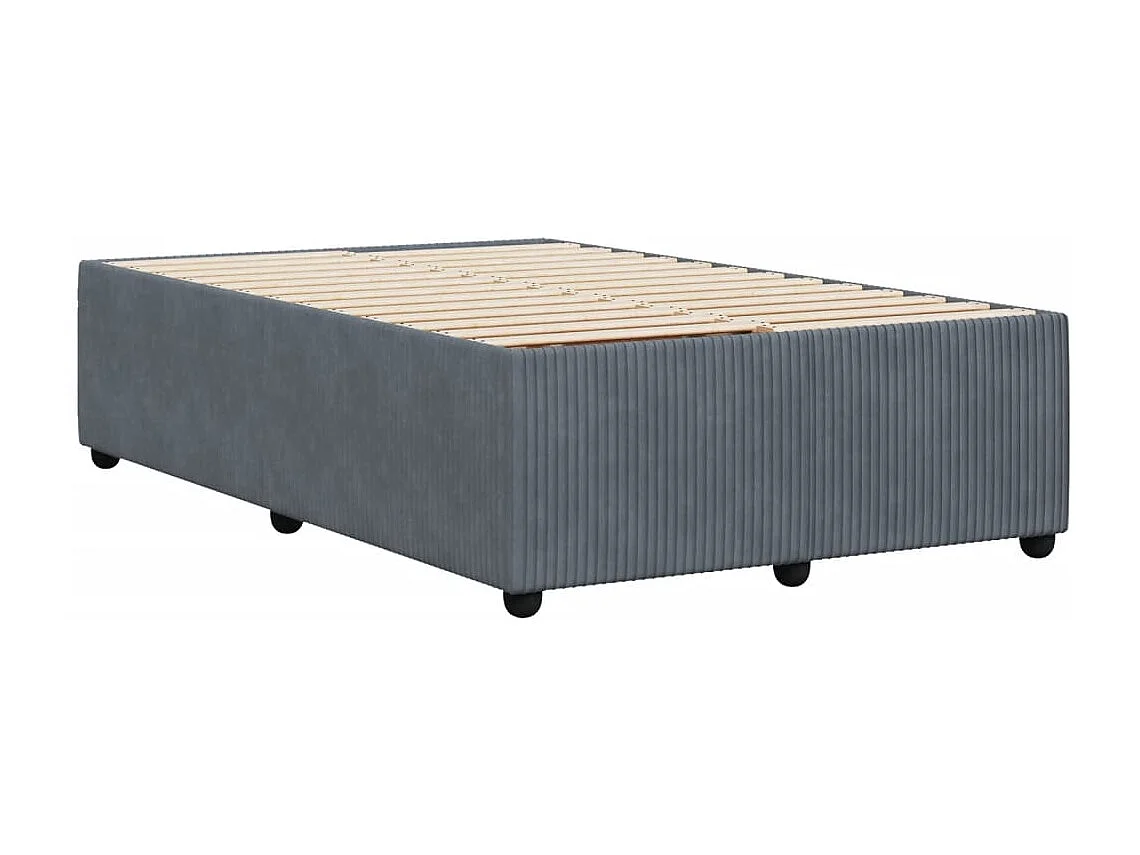 Cadre de lit sans matelas gris foncé 120x200 cm velours