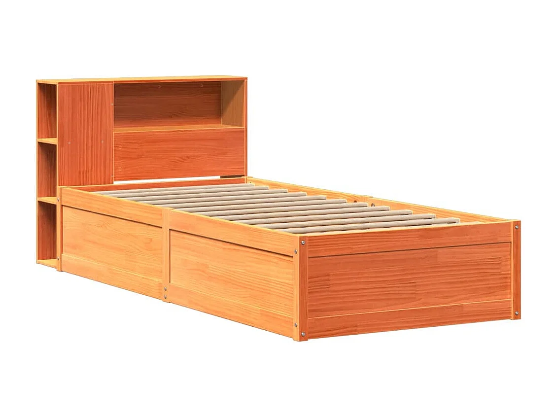 Cadre de lit sans matelas cire marron 90x200 cm bois pin massif