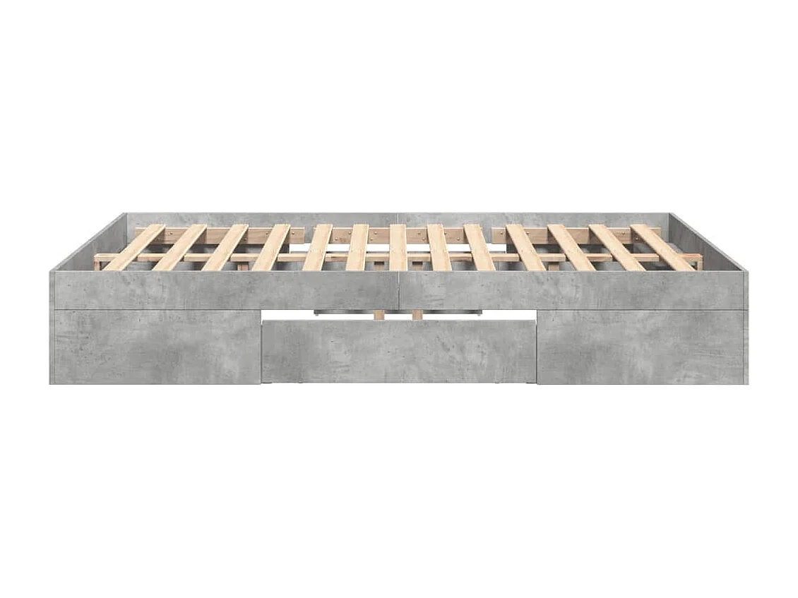 Cadre de lit sans matelas gris béton 120x190 cm bois ingénierie
