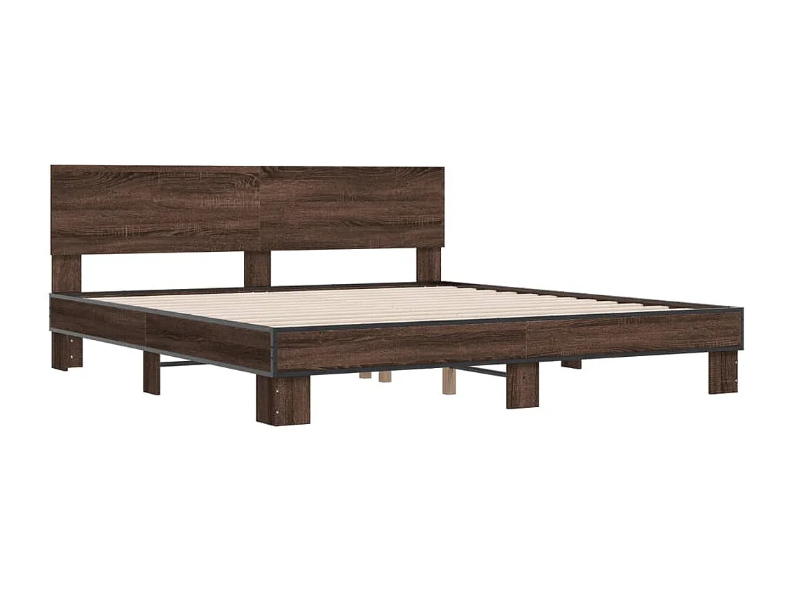 Estrutura de cama 200x200cm derivados madeira/metal