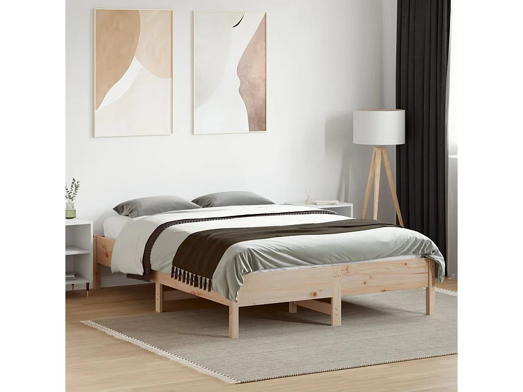 Cadre de lit sans matelas 120x190 cm bois de pin massif