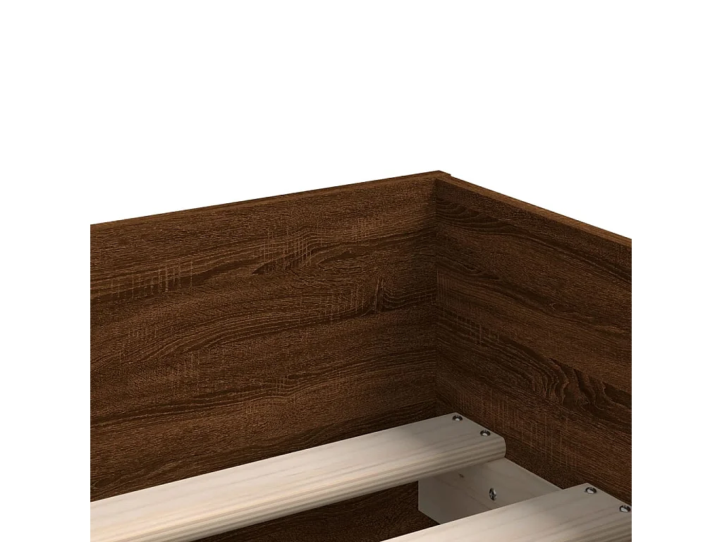 Cadre de lit avec tiroirs sans matelas chêne marron 100x200 cm