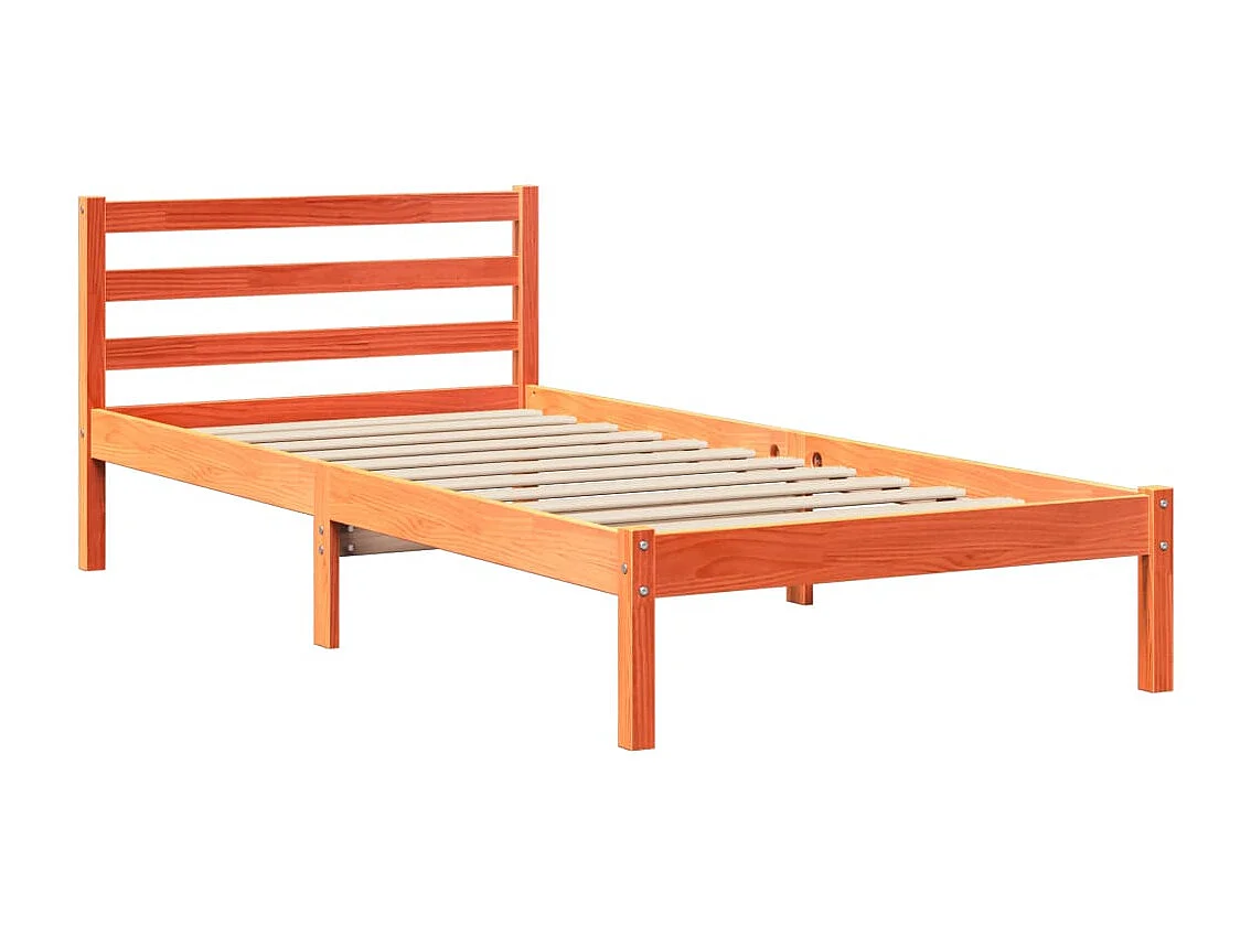 Letto senza Materasso Marrone Cera 75x190 cm in Legno di Pino