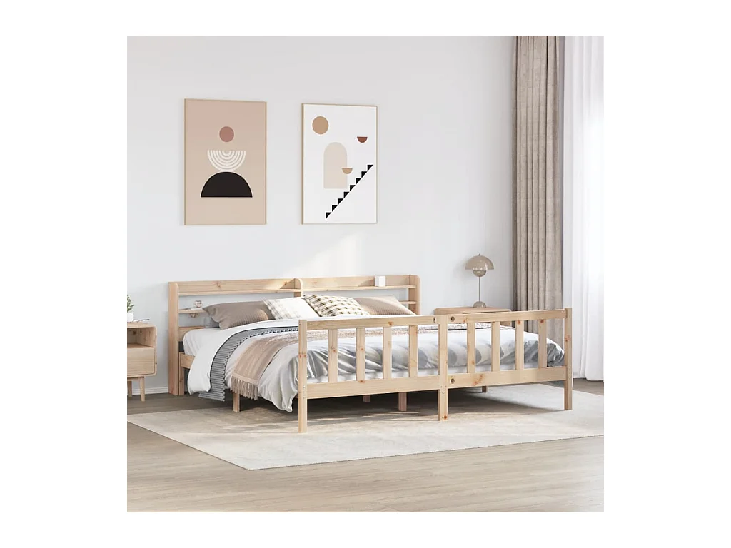 Bedframe zonder matras massief grenenhout 200x200 cm