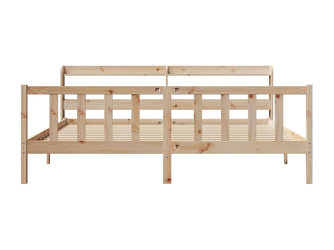 Cama sem colchão 200x200 cm madeira de pinho maciça