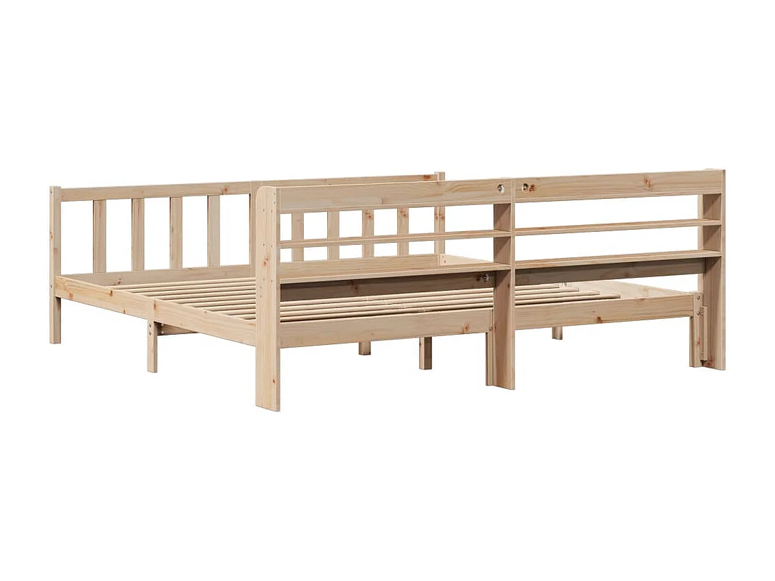 Cama sem colchão 200x200 cm madeira de pinho maciça