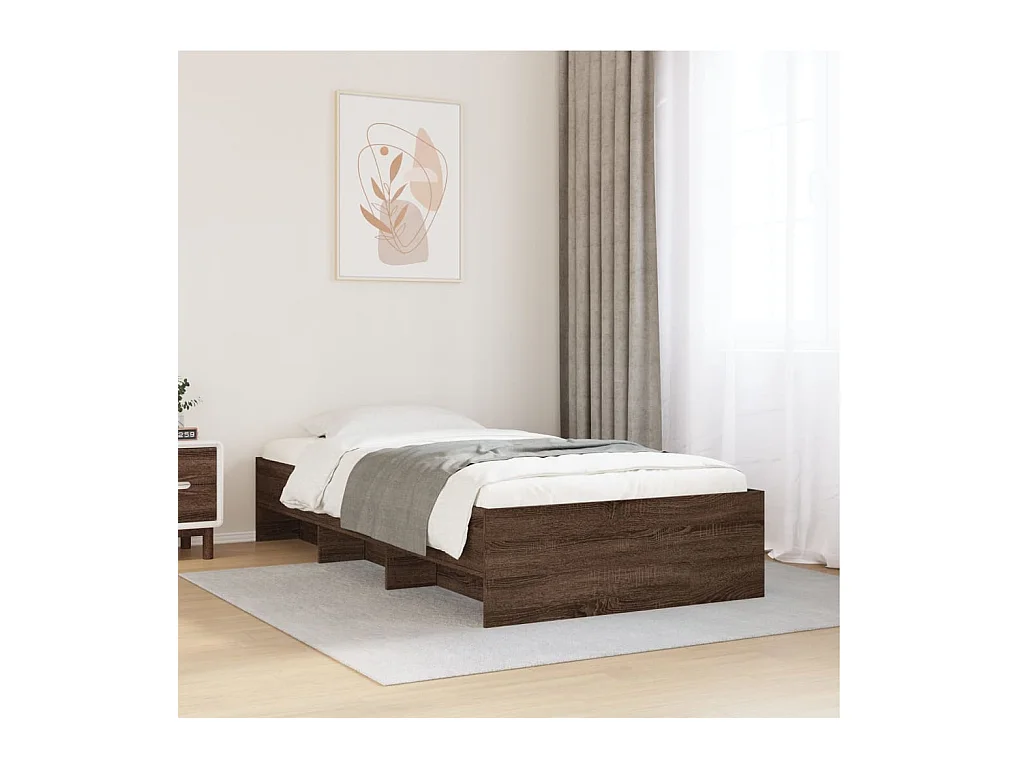 Giroletto senza Materasso Rovere Marrone 90x190cm in Truciolato