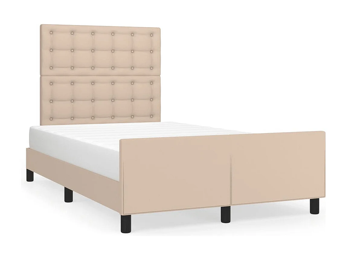 Cadre de lit sans matelas cappuccino 120x190 cm similicuir