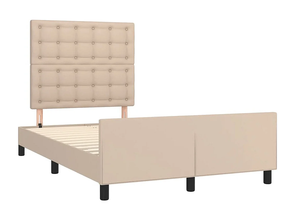 Cadre de lit sans matelas cappuccino 120x190 cm similicuir