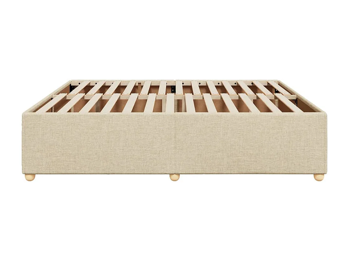 Cadre de lit sans matelas crème 180x200 cm tissu