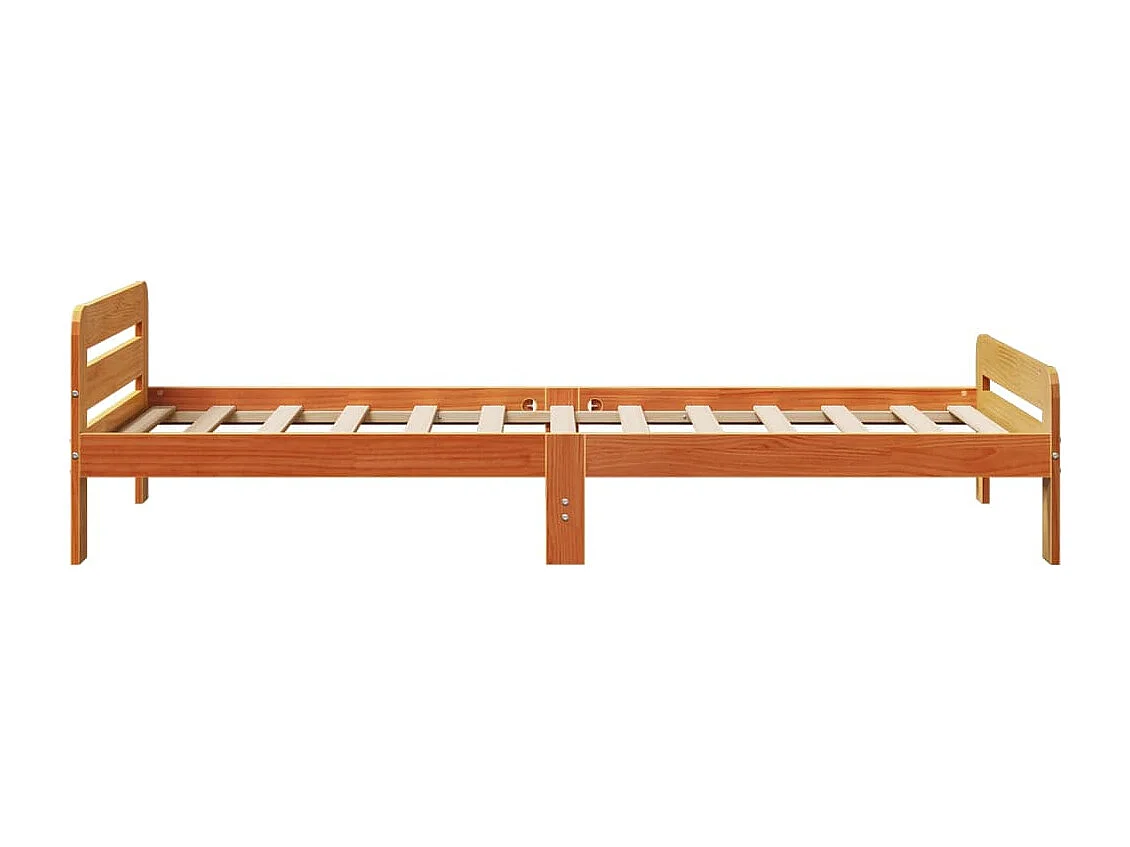 Letto senza Materasso Marrone Cera 75x190 cm in Legno di Pino