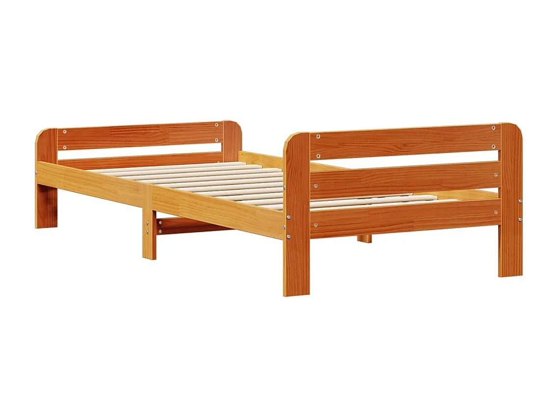 Letto senza Materasso Marrone Cera 75x190 cm in Legno di Pino