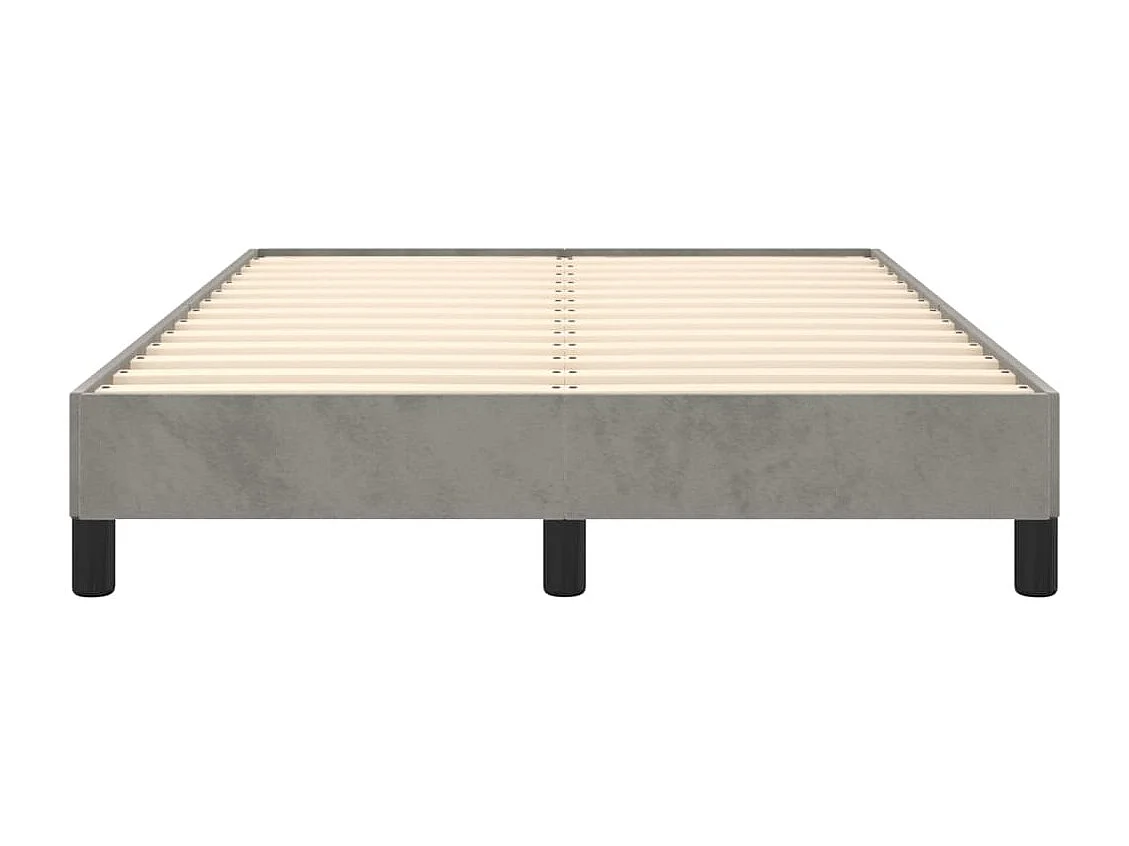 Cadre de lit sans matelas gris clair 120x190 cm velours