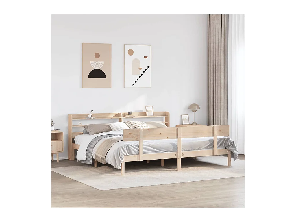 Bedframe zonder matras massief grenenhout 200x200 cm