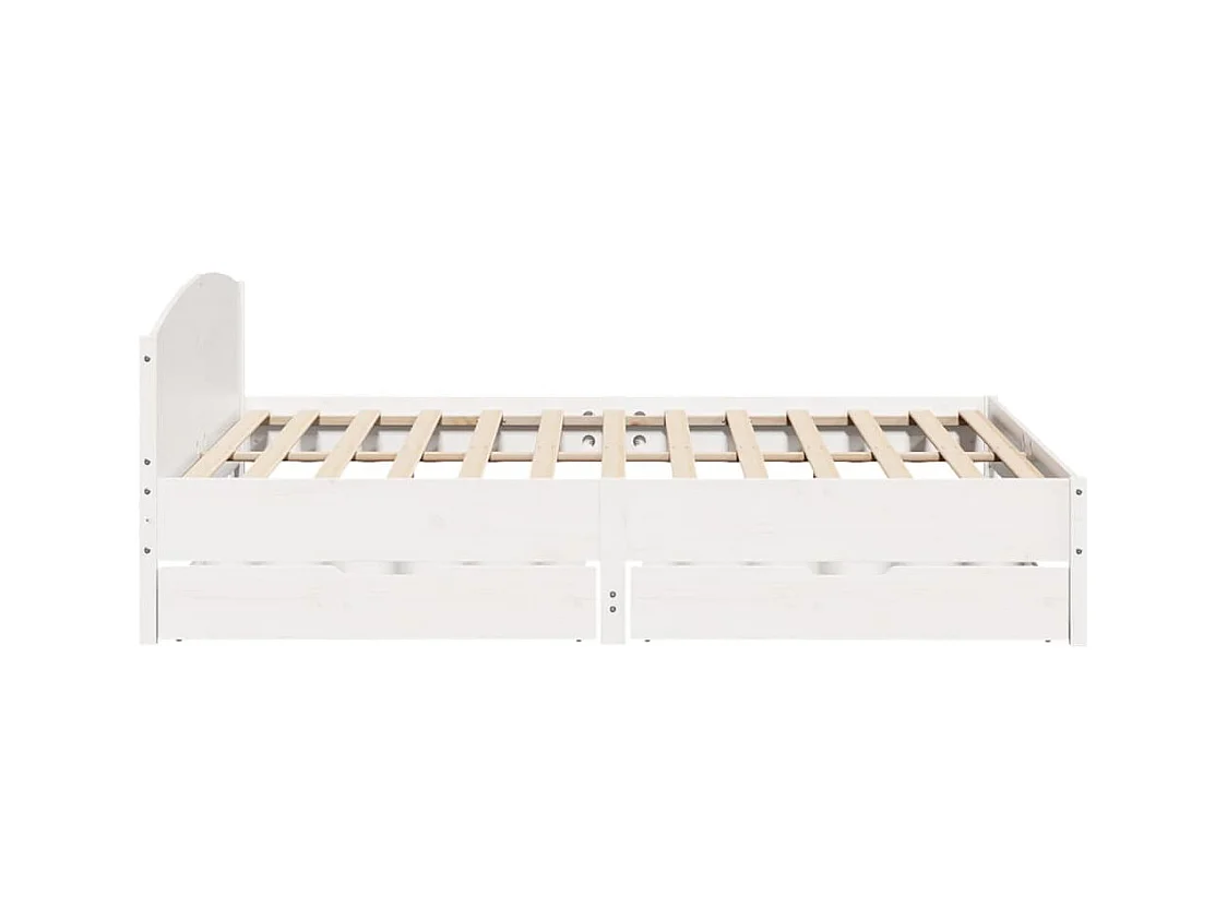 Cadre de lit sans matelas blanc 200x200 cm bois massif de pin