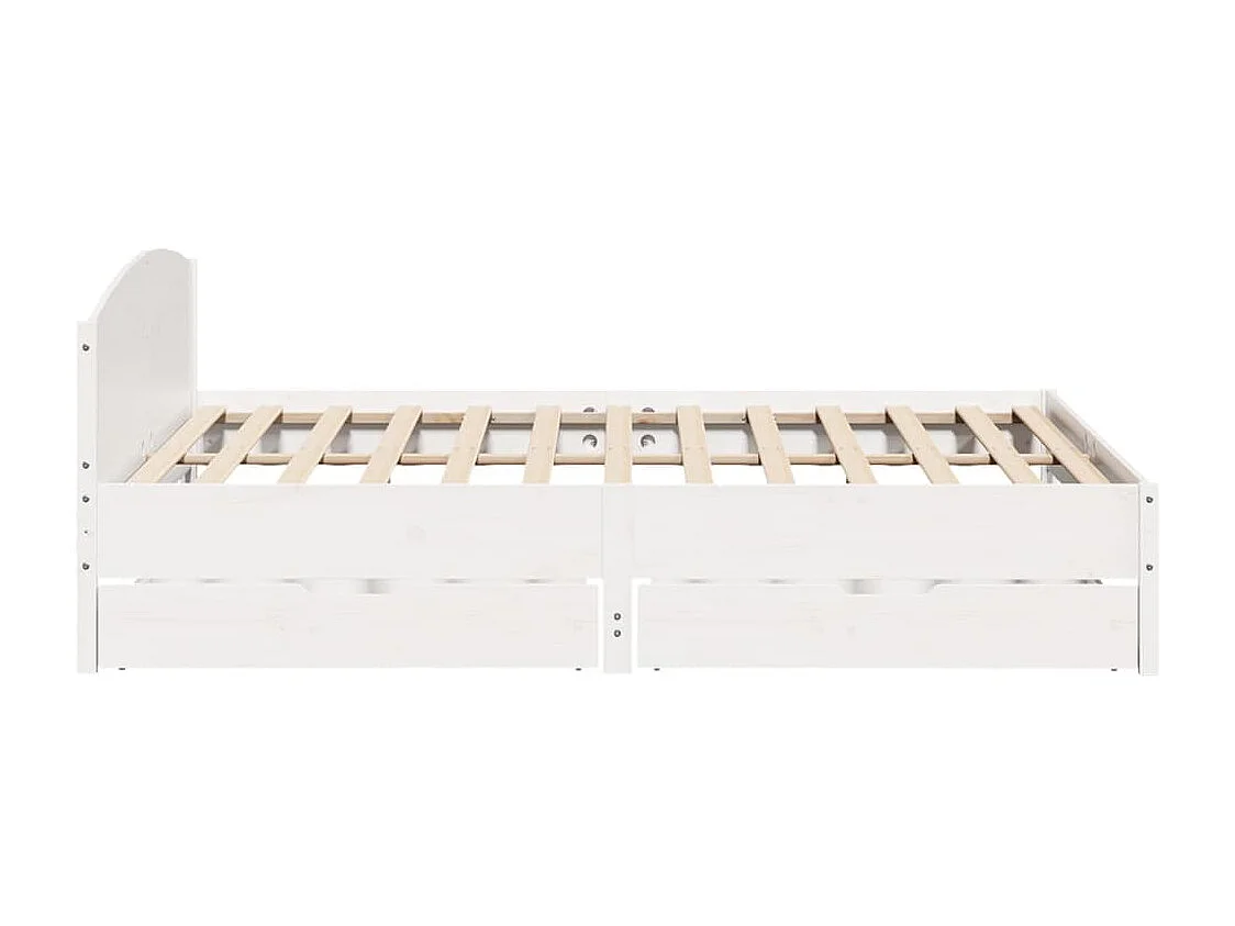 Cama sem colchão 200x200 cm madeira de pinho maciça branco