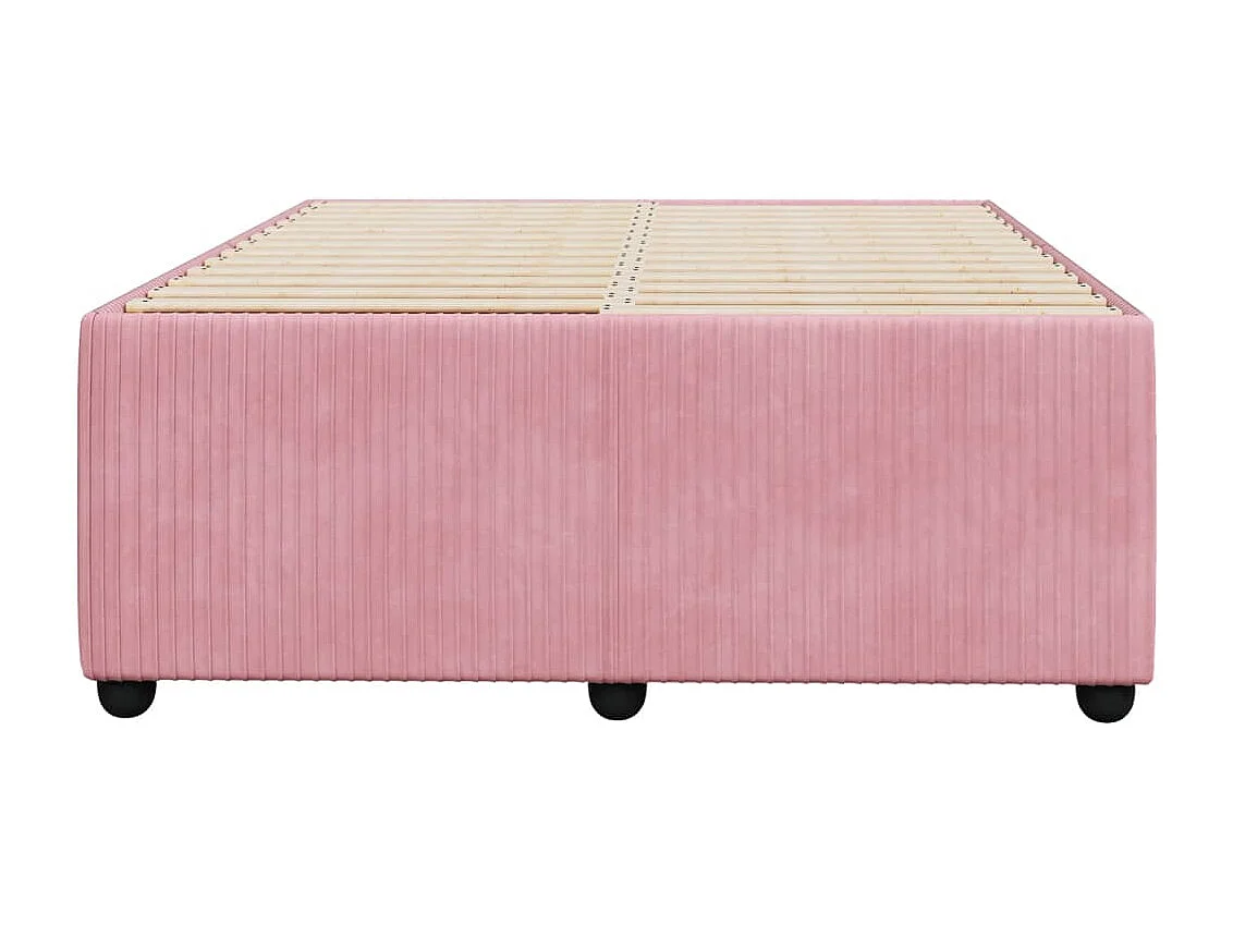 Cadre de lit sans matelas rose 120x190 cm velours