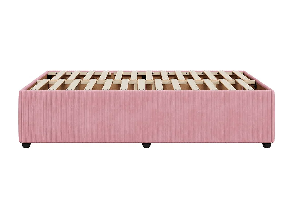 Cadre de lit sans matelas rose 120x190 cm velours