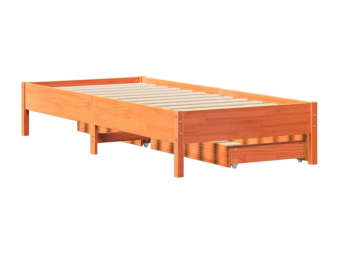 Letto senza Materasso Marrone Cera 90x200 cm Legno di Pino