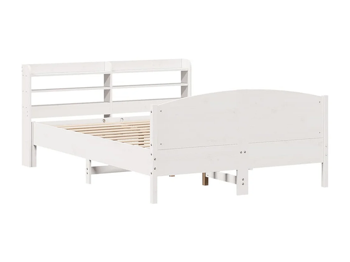 Cadre de lit sans matelas blanc 120x200 cm bois de pin massif