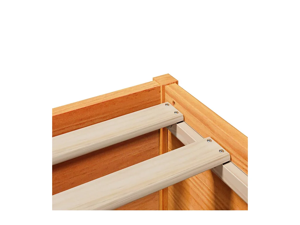 Cadre de lit et tête de lit cire marron 200x200 cm bois de pin