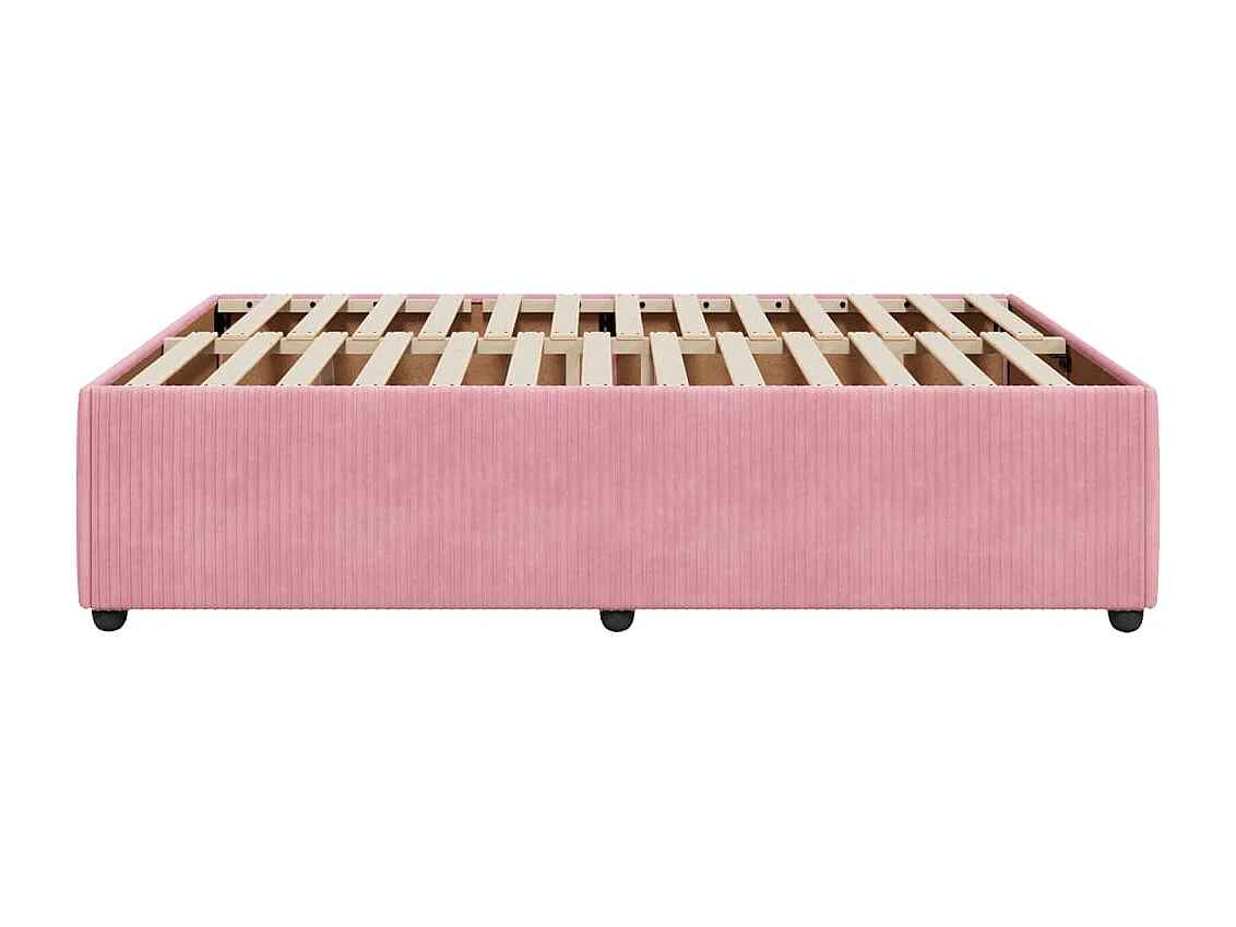Estructura de cama sin colchón terciopelo rosa 140x200 cm