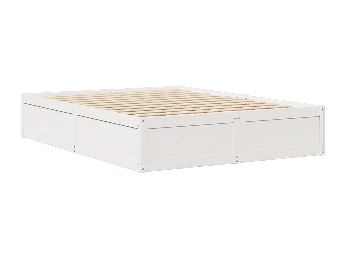 Letto senza Materasso Bianco 150x200 cm Legno Massello di Pino