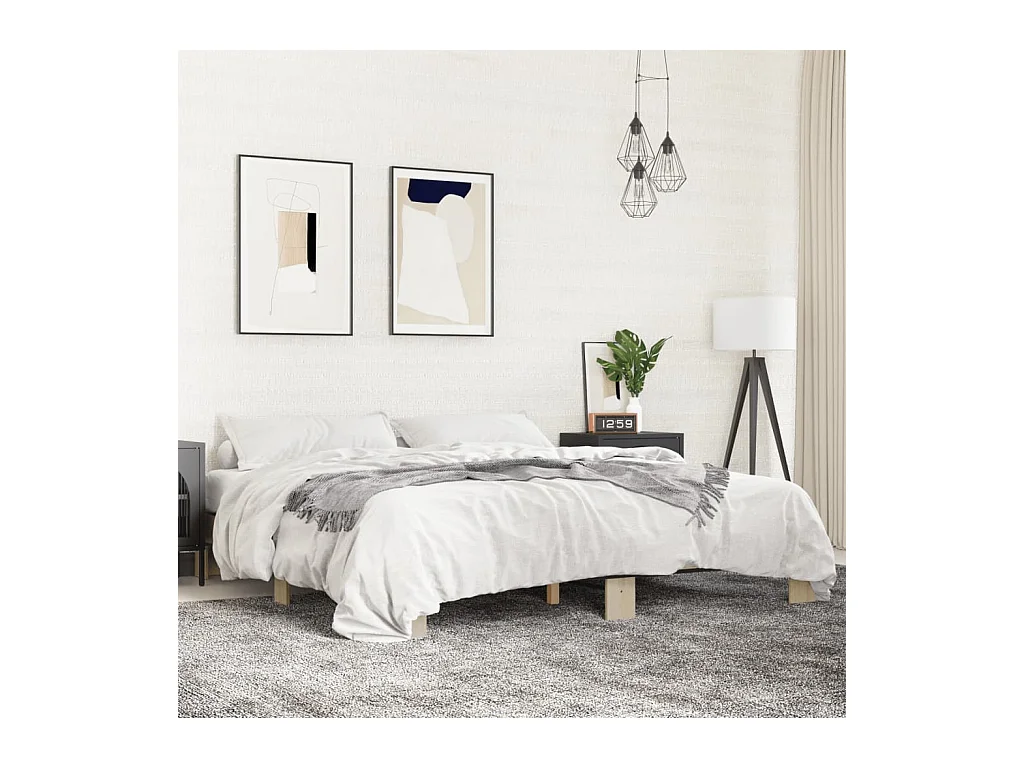 Giroletto Rovere Sonoma 200x200 cm Legno Multistrato e Metallo