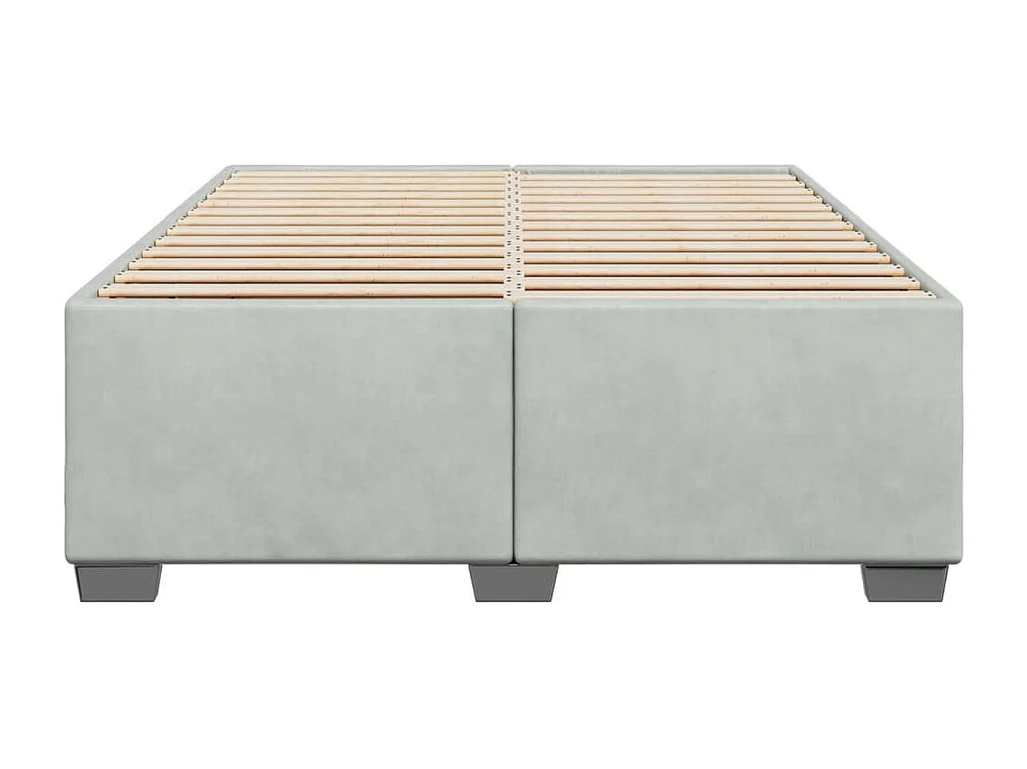 Cadre de lit sans matelas gris clair 160x200 cm velours