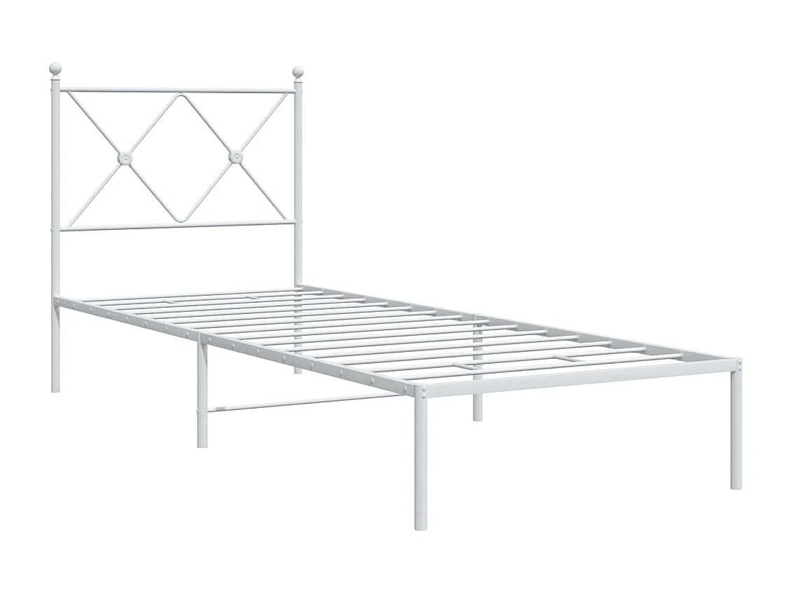 Estrutura de cama com cabeceira 80x200 cm metal branco