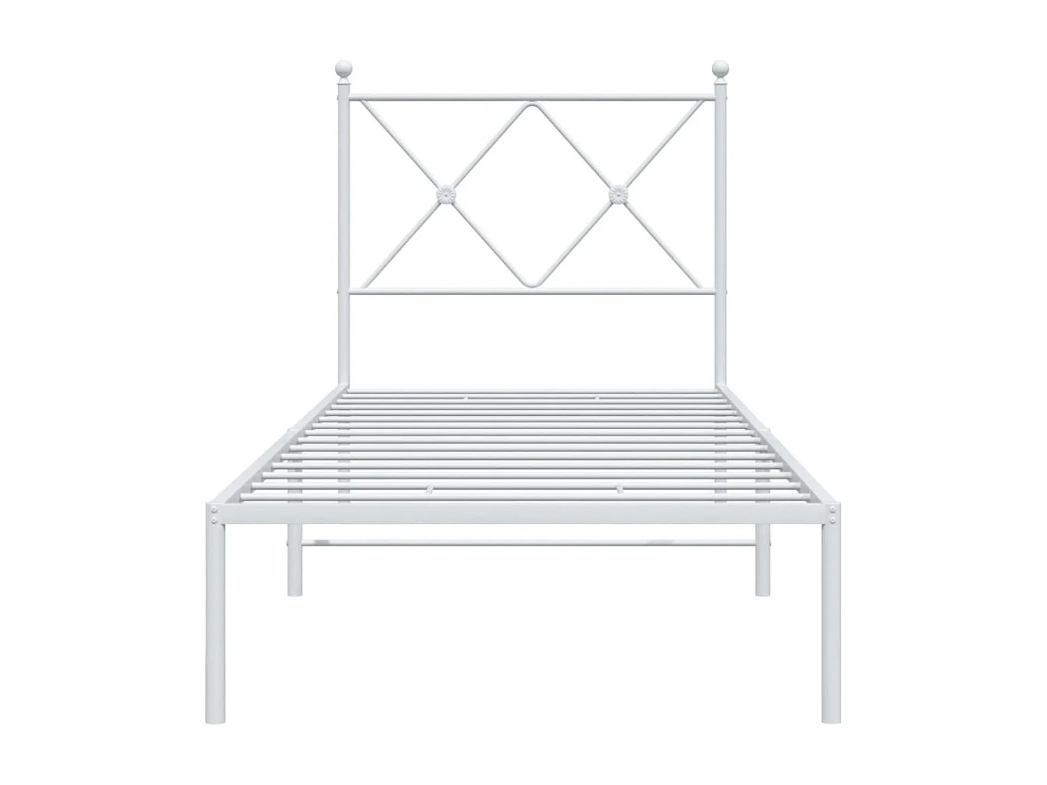 Giroletto con Testiera Metallo Bianco 80x200 cm