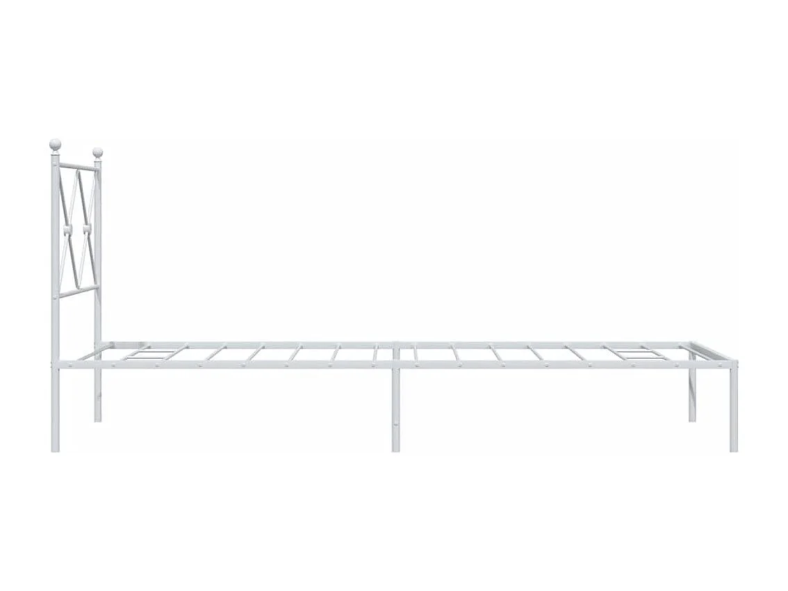 Giroletto con Testiera Metallo Bianco 80x200 cm