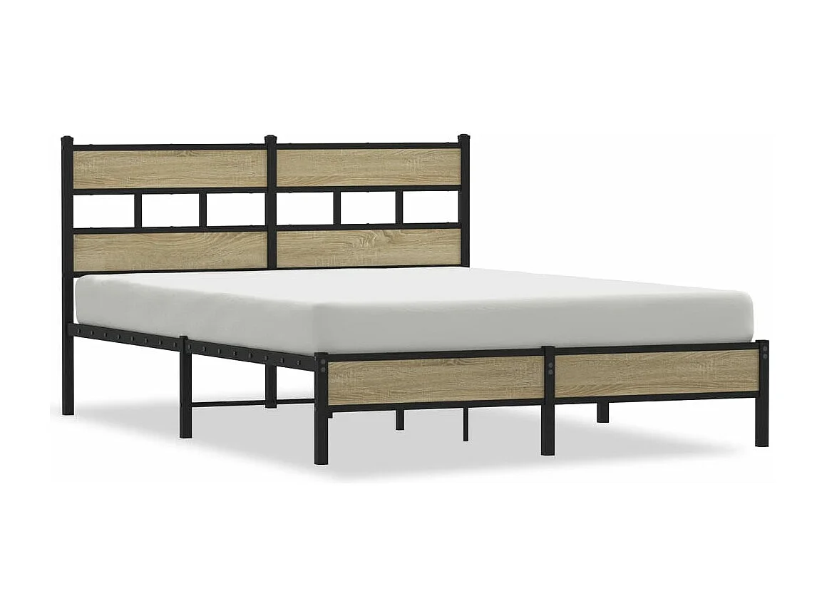 Cadre de lit sans matelas chêne sonoma 140x190 cm