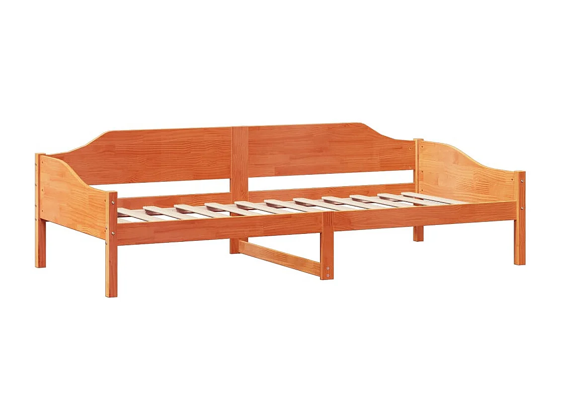 Cama sem colchão 90x190 cm madeira de pinho maciça castanho-mel