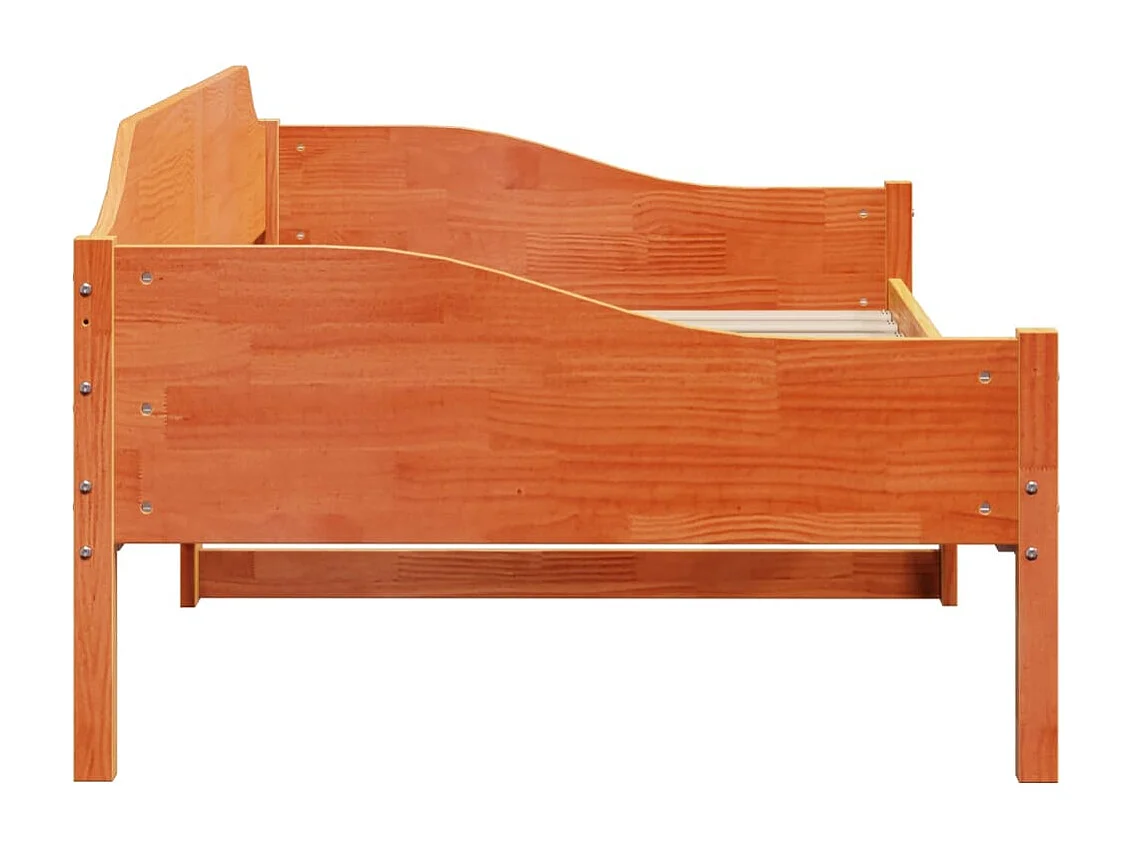 Cama sem colchão 90x190 cm madeira de pinho maciça castanho-mel