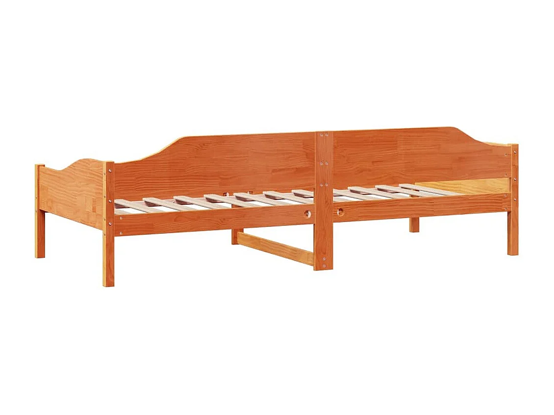 Cama sem colchão 90x190 cm madeira de pinho maciça castanho-mel